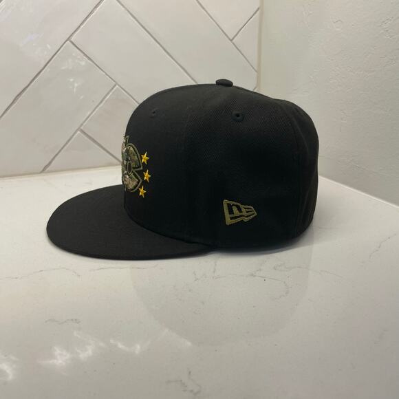New Era 59FIFTY OKC Camouflage Fitted Hat 7 Black Camo Stars MLB On-Field Cap - Picture 4 of 8